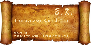 Brunovszky Karméla névjegykártya
